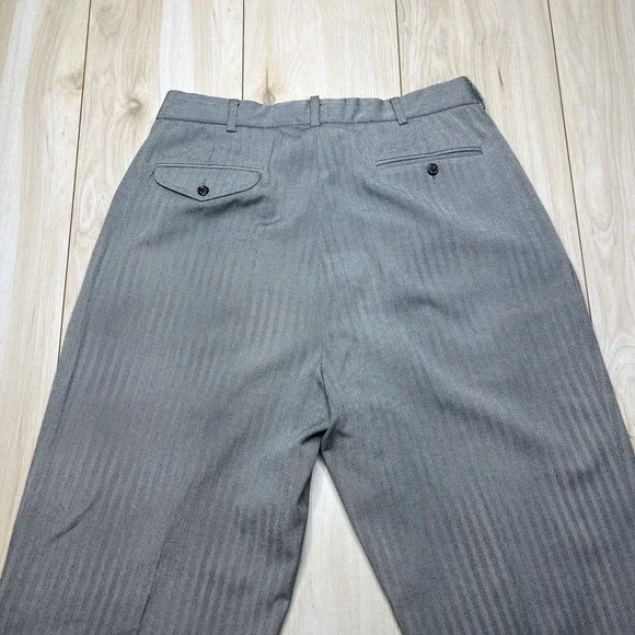 Ralph Lauren Polo Golf Herringbone Silk Cotton Pants Gray Men's Size 34x30 VTG